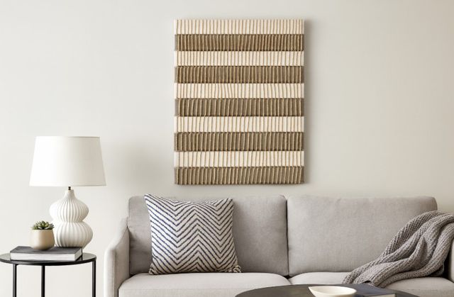 Classy Living Organic Textured Luxe White Geo Canvas Wall Art-2