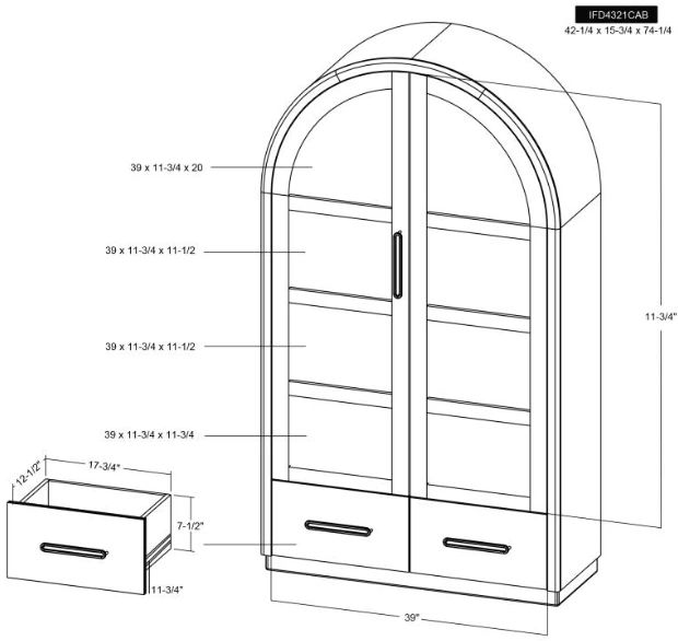 International Furniture Direct Balam Stained White Cabinet-2
