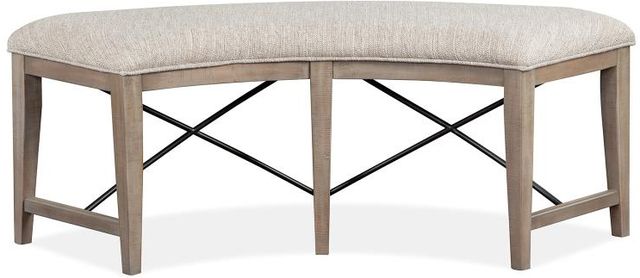 Magnussen Home® Paxton Place Dovetail Grey Curved Upholstered Bench-0