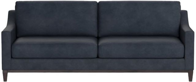 Bassett® Furniture Sanford BenchMade Nubuck Navy Leather Sofa-1