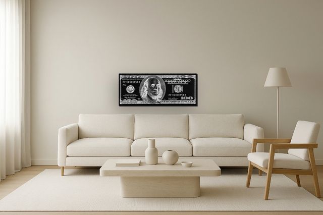 Classy Living Franklin Noir: $100 Bill Pop Art Wall Art-1