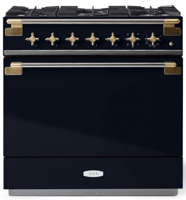 AGA™ Elise Series 36" Gloss Black Pro Style Dual Fuel Range