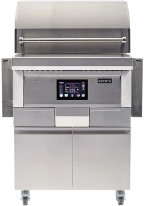 Front view of the Coyote® 28" Stainless Steel Freestanding Wood Pellet Grill