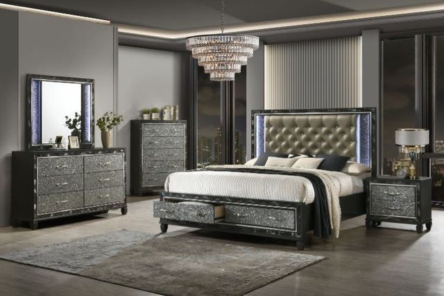 New Classic® Home Furnishings Radiance Black Pearl Queen Panel Bed-1