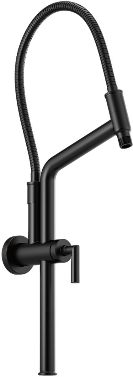 Brizo Beauclere® Matte Black 10.44" Linear Round Slide Bar Shower Arm and Flange-0