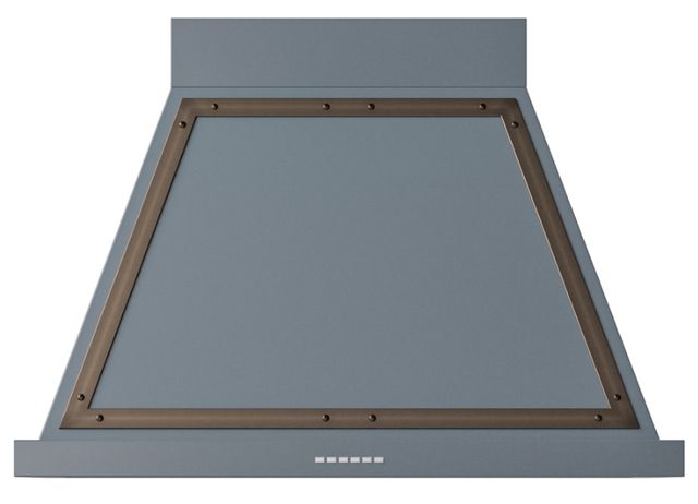 Ilve® Nostalgie II Noblesse 36'' Blue Gray Wall Mounted Range Hood with Burnished Trim-0