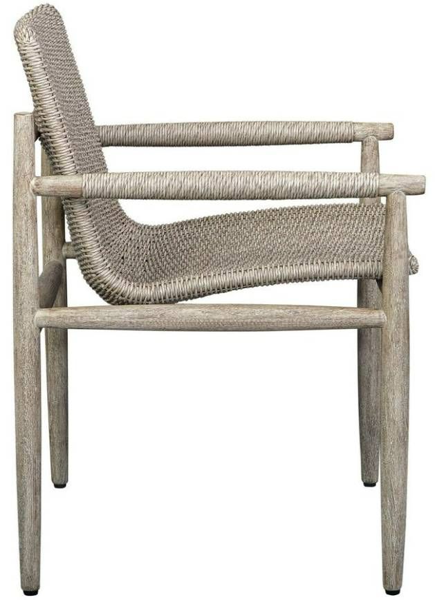 Uttermost® Sumba Oatmeal Wicker/Wooden Outdoor Dining Chair-4