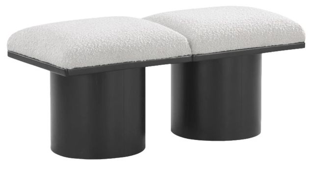 Meridian Furniture Pavilion 2-Piece Black/Cream 36" Modular Bench-0