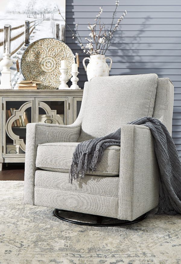 Signature Design by Ashley Kambria Frost Swivel Glider Accent Chair