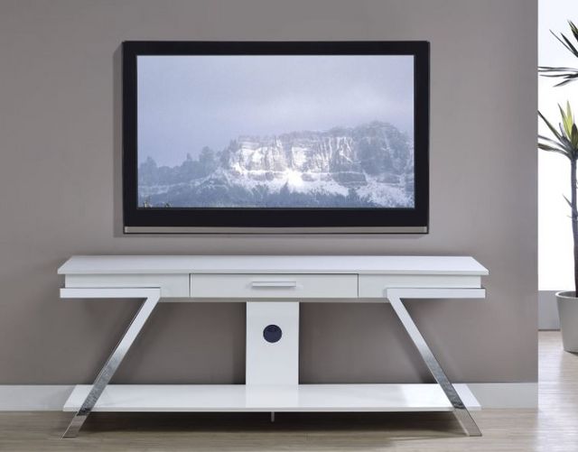 Steve Silver Co. Zena White TV Stand with Drawer-4