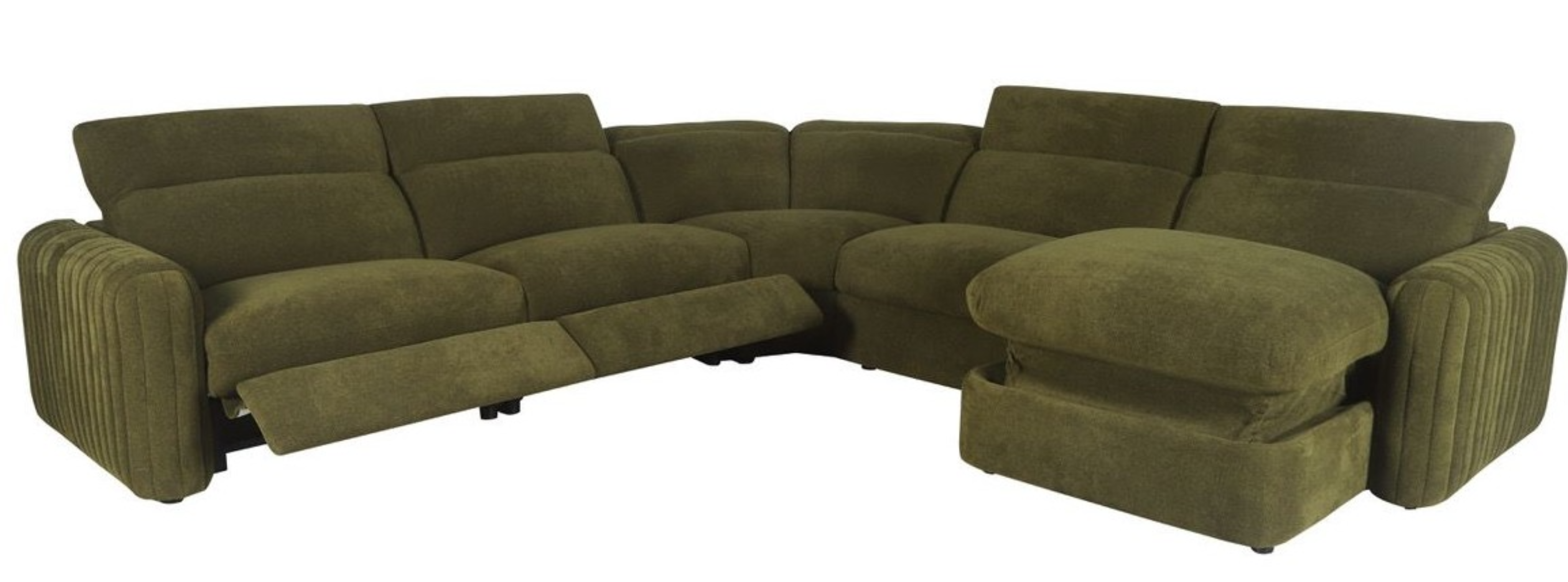 Alexandra Home Soho Peat 5pc Power Reclining Sectional | Big Sandy