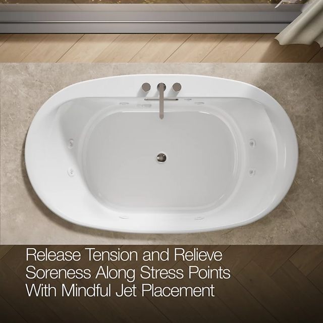 Kohler® Underscore® White 72" x 42" Drop-In Heated Whirlpool Bath-1