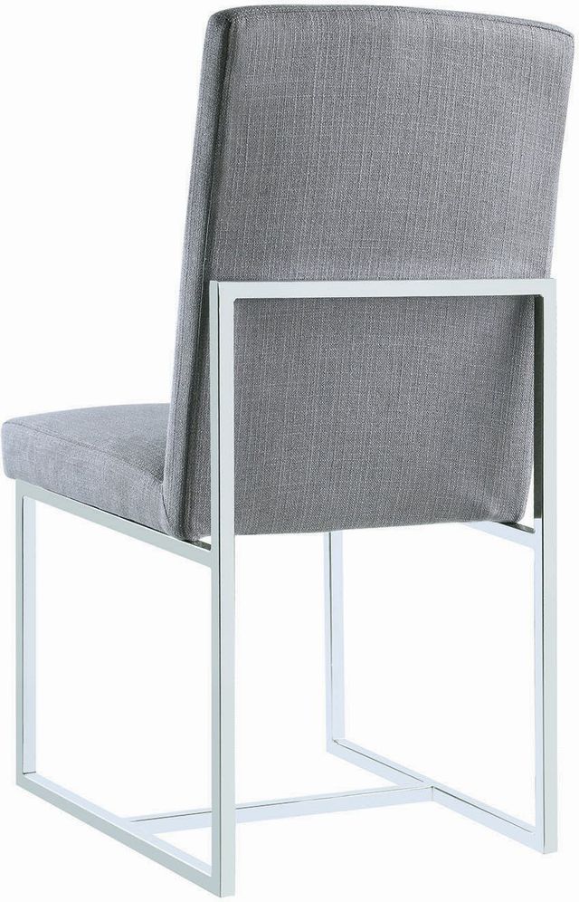 Coaster® Mackinnon 2-Piece Grey/Chrome Upholstered Side Chairs-3