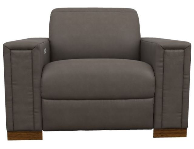 La-Z-Boy® Armitage Greystone Leather Power Reclining Chair and a Half with Headrest-1