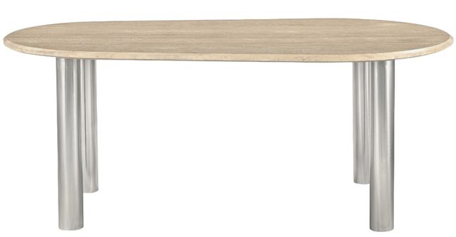 Moe's Home Collection Fia Beige Travertine Dining Table -1