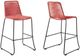 Armen Living Shasta 2-Piece Black/Brick Red Rope/Steel Outdoor Bar Stool Set-0