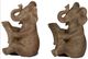 A & B Home 2-Piece Antique Brown Elephant Bookend Set-3