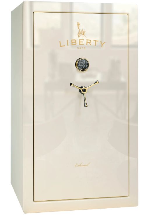 Liberty Safe Colonial White Gloss Brass 50 Electronic Gun Safe-0
