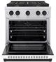 ZLINE Autograph Edition Paramount 30" Stainless Steel Pro Style Dual Fuel Range White Matte Door with Matte Black Accents-1