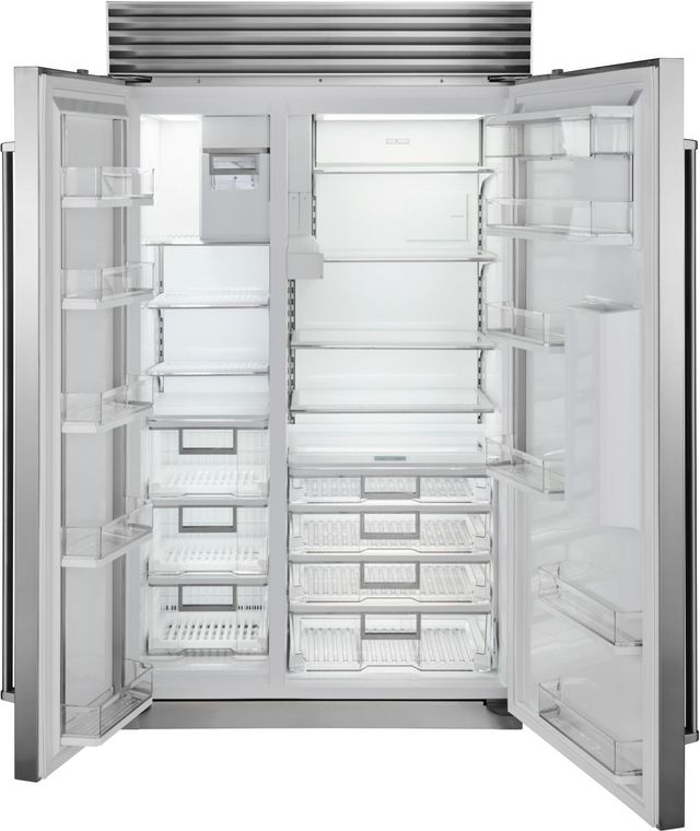 Sub-Zero® Classic Series 48" 28.4 Cu. Ft. Stainless Steel Built-In Side-by-Side Refrigerator//Freezer with Ice and Water Dispenser-1