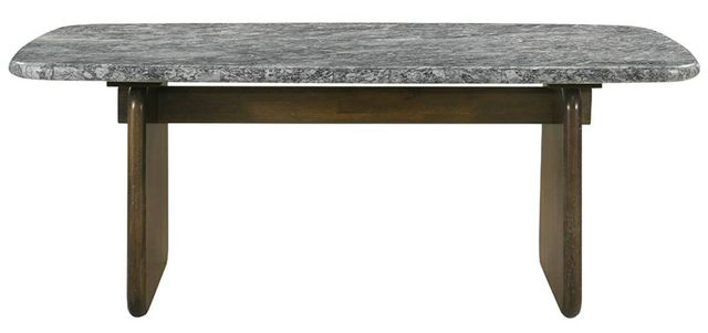 ACME Furniture Dillon Natural Marble Top Dining Table with Walnut Base-3
