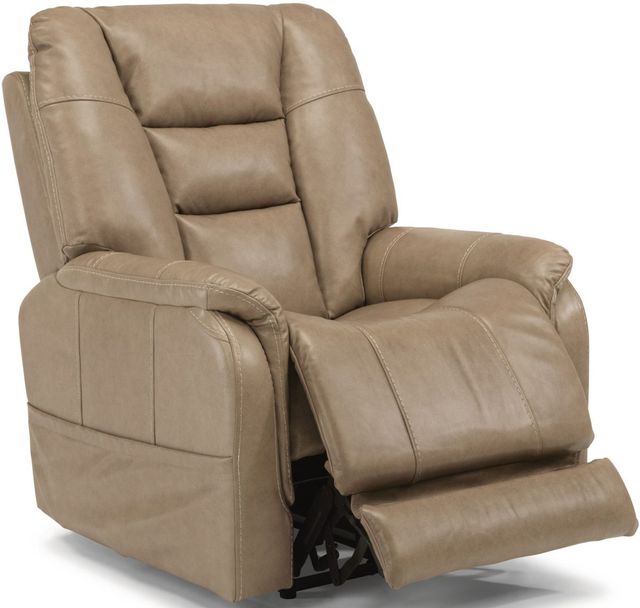 Flexsteel® Theo Light Brown Power Recliner with Power Headrest and Lumbar-1