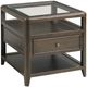 Hammary® Whitaker Glass Top Rectangular End Table with Black Denim Base-0