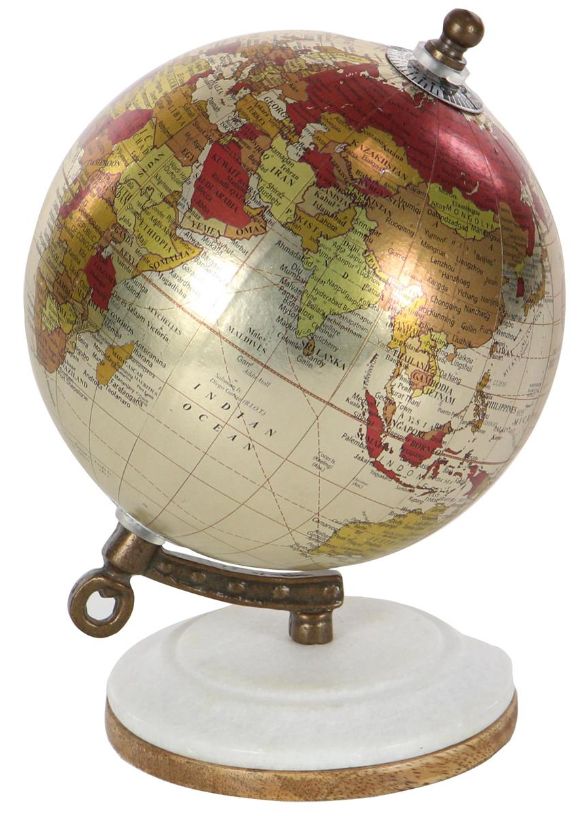 Deco Marche White Plastic Globe with Marble Base-0
