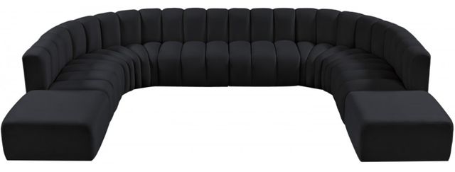 Meridian Furniture Arc 10-Piece Black Velvet Sectional-1