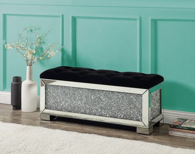 ACME Furniture Noralie Mirrored Upholstered Bench-3