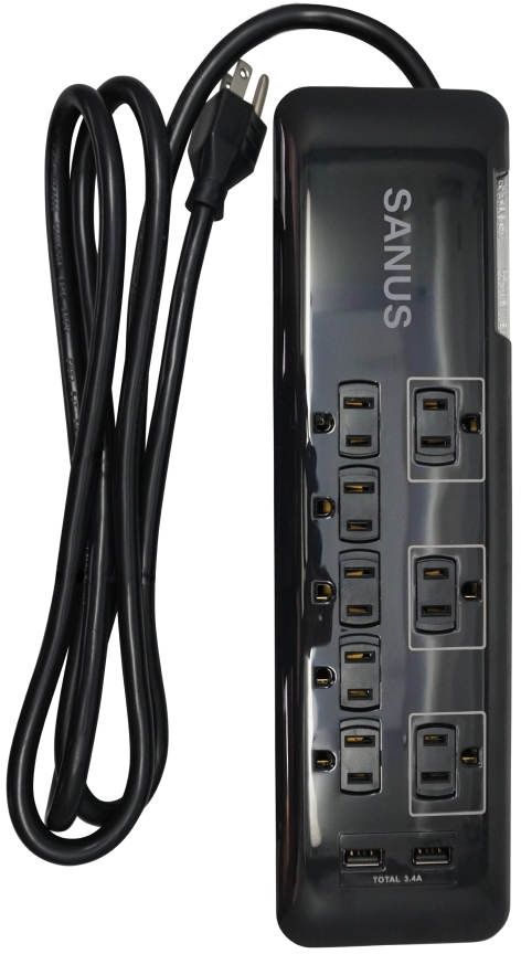 Sanus® Black Surge Protected Power Strip-0