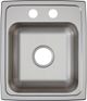 Elkay Lustertone® Classic Lustrous Satin 15" x 17-1/2" x 5-1/2" 2-Hole Single Bowl Drop-In ADA Sink-1