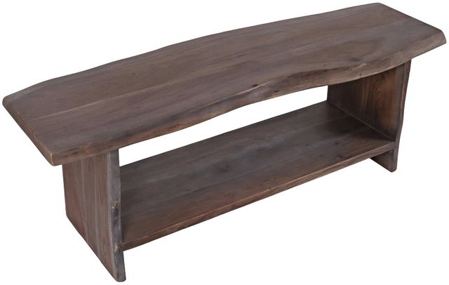 Jofran Inc. Global Archive Cooper Slate Live Edge Storage Bench-2
