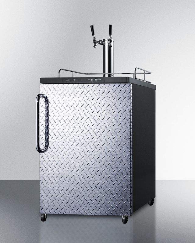 Summit® 5.6 Cu. Ft. Diamond Plate Beer Cooler/Kegerator-1