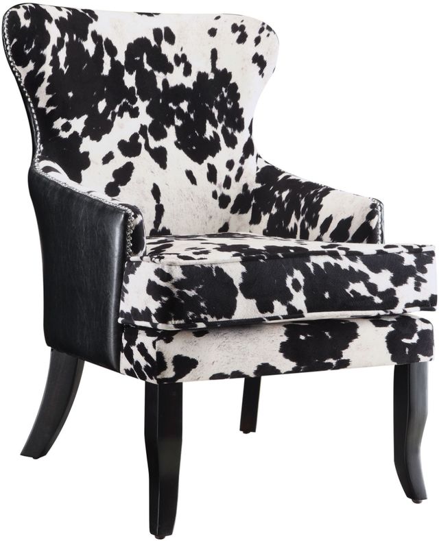 Coaster® Trea Black/White Cowhide Print Accent Chair-0