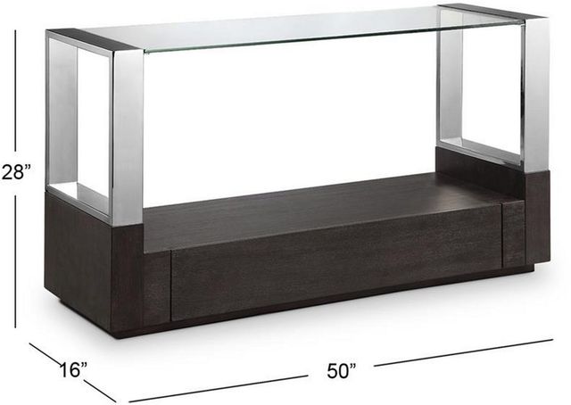 Magnussen Home® Revere Glass Top Sofa Table with Graphite Base-2