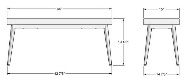 Amisco Customizable Benson Short Dining Bench-3