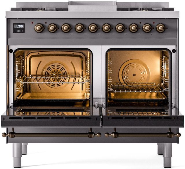 Ilve® Nostalgie II Series 40" Graphite Matte Pro Style Dual Fuel Range-1
