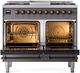 Ilve® Nostalgie II Series 40" Graphite Matte Pro Style Dual Fuel Range-1