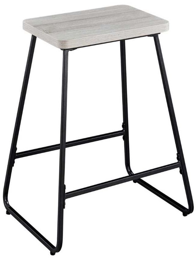 Steve Silver Co. Carson 2-Piece Black/Weathered Driftwood Counter Stool Set-0