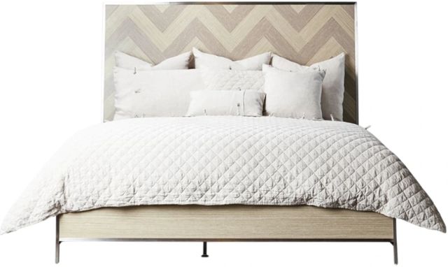 Michael Amini® Silverlake Village Washed Oak California King Panel Bed-2