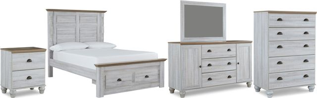Signature Design by Ashley® Haven Bay 5-Piece Two-Tone Queen Panel Storage Bed Set-0