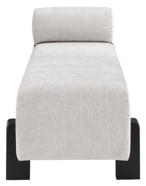 Meridian Furniture Edison Gray/Black Chenille Fabric Bench-2