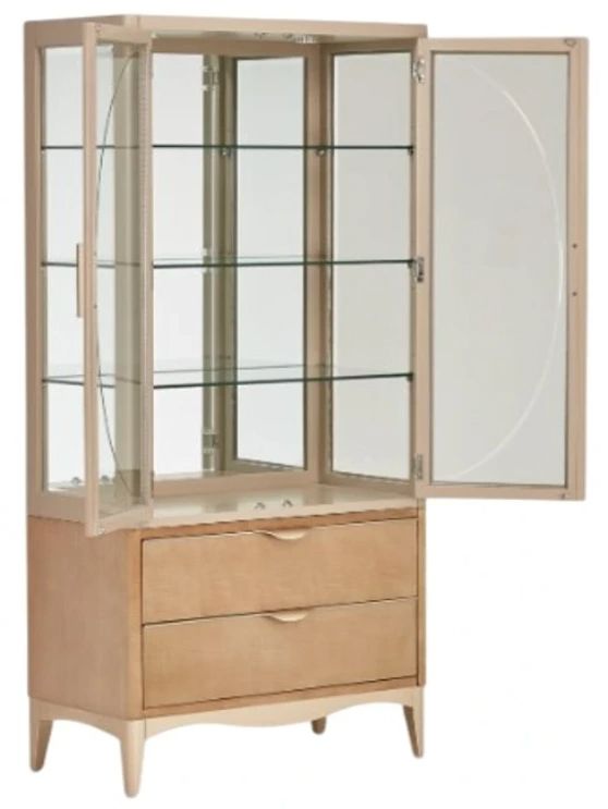 Michael Amini® Malibu Crest Blush/Chardonnay Display Cabinet -3