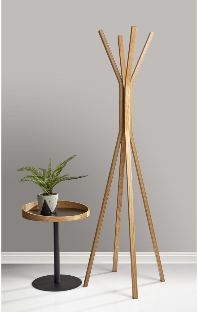 Adesso® Crater Natural End Table with Black Base-2