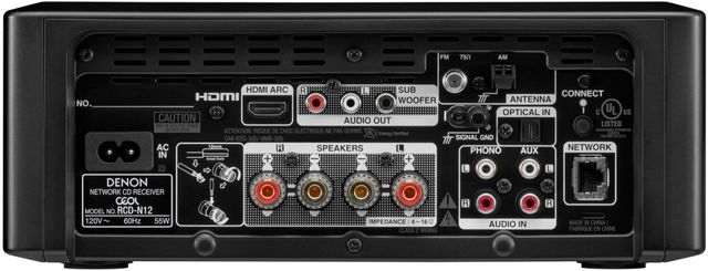 Denon® RCD-N12 Black Network CD Player Receiver-3