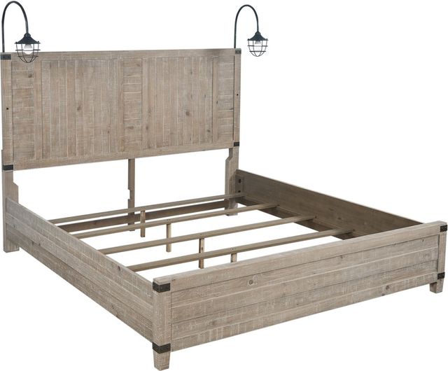 aspenhome® Foundry Weathered Stone King Panel Bed-1