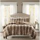 Olliix by Madison Park Zuri Tan Full/Queen Faux Fur Comforter Set-0