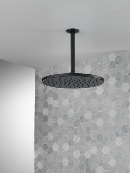 Delta Universal Showering Components Matte Black Single-Setting Metal Raincan Shower Head-2