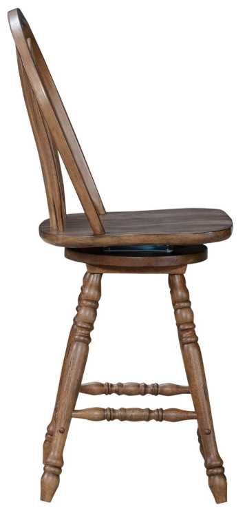 Liberty Furniture Carolina Crossing Windsor Antique Honey Swivel Counter Stool-3
